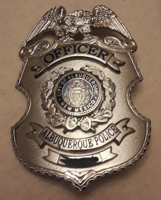 Rare Old Defunct Mexico Albuquerque Police Officer Badge Silver