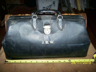 Vintage Kruse Leather Doctors Medical Bag 16 25