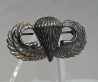 Wwii World War 2 Sterling Silver Us Army Paratrooper Airborne Wings Pin J1770