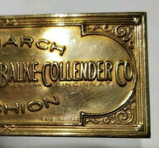 VTG Old Metal Name Plate The Brunswick Balke Collender Co.  Monarch Cushion 1900s 3