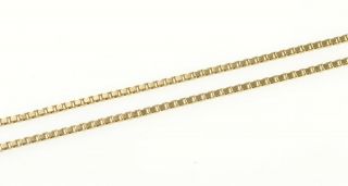 14K 1.  1mm Square Box Chain Classic Link Necklace 18 