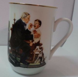 1985 Norman Rockwell " The Country Doctor " Mug/cup Vintage Rockwell Museum