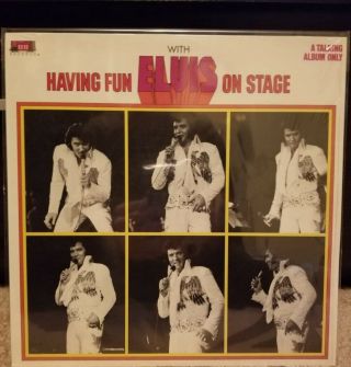 Elvis Presley Having Fun On Stage With Elvis Still In Shrink.  Boxcar Label.