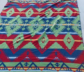 Vintage Polo Ralph Lauren Southwest Aztec Blanket 90x90” Queen Throw Colorful