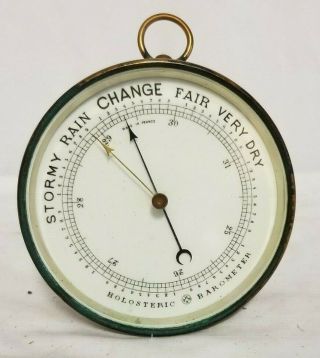 Antique 1875 Hpbn Solid Brass Holosteric Barometer From France,  Wild Goose Club