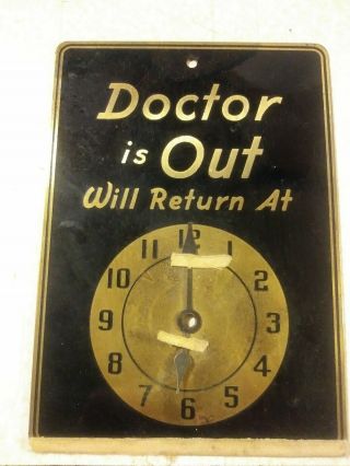 Vintage Solid Brass Doctor In Out Office Door Sign Spencer Studios Phila Nr