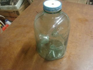 Vintage Greenish Glass Jar Camp Minnow Fishing Trap Checotah Oklahoma
