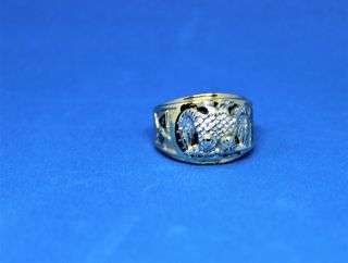 Vintage Masonic 10k Yellow Gold 32nd Degree Double Eagle Ring Size 10.  5