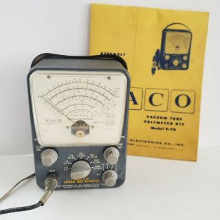 Vintage Paco Model V - 70 Vacuum Tube Voltmeter Tester