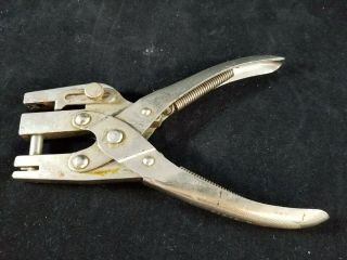 Vintage Sargent & Co Hand Held Hole Punch Leather Tool / Haven Conn / Usa