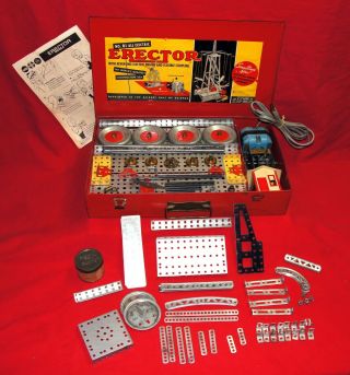 Vintage 1956 A.  C.  Gilbert Erector Set 6 1/2 All Electric Personal 98,