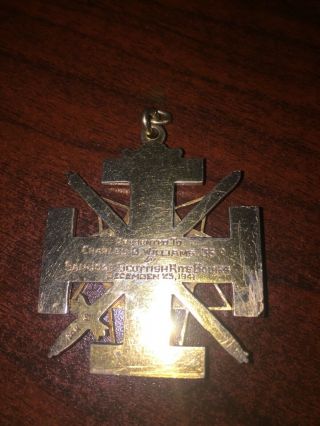 Masonic 33rd Degree Scottish Rite Jewel 14k Gold Cross Medal Charles B.  Williams 3