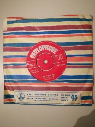 The Beatles - Love Me Do 1962 Uk 45 Parlophone Red Label 1st1n/1n,  Label Error.