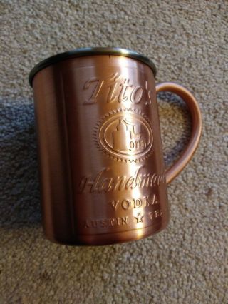 Tito ' s Vodka Copper Moscow Mule Mug handle cup NIB 2