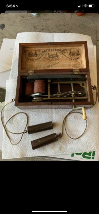 1854 Davis And Kidders Patent Magneto Electric Machine