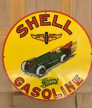 Shell Gasoline 24 Inches Diameter Single Side Porcelain Enamel Sign