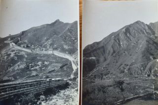 1900s China Antique Photo " The Great Wall " Hand Dated July 1913 - Sepia