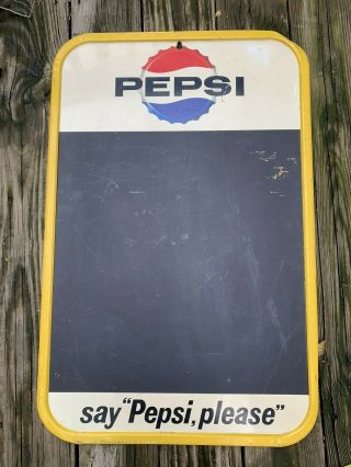Vintage 1967 Pepsi Cola Stout Metal Chalkboard Soda Pop Gas Station 30 " Sign
