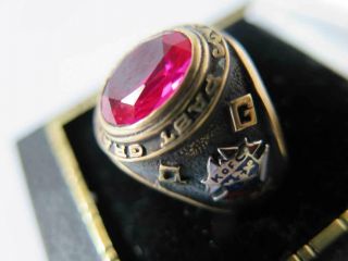 Rare Vintage Knights Of Columbus K Of C Past Grand Knight Ring 10k Gold
