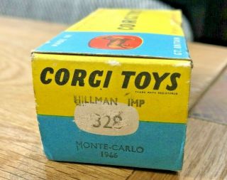 Corgi Toys - 1:43 Scale Nº328 - Hillman Imp - Rally Monte Carlo 1966 - Empty Box
