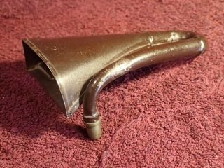 Ca 1900 Unique Flat Shape Antique Tin Ear Trumpet Hearing Aid European