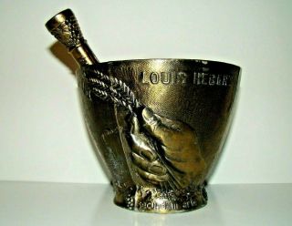 Ornate Heavy Brass Commemorative Louis Hebert Mortar And Pestle 2lbs 14oz Rx