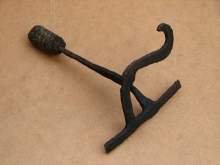 Antique Primitive Hand Wrought Heating Branding Iron For Livestock 100 Years Old