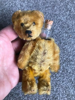Early Rare Antique Miniature 5 " Mohair Schuco Perfume Bear Great Face Must C