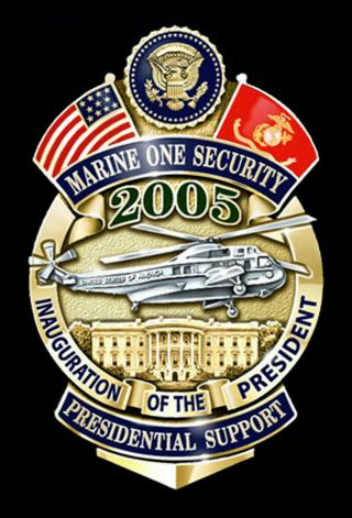 Presidential " Marine One " 2005 3 " Inaugural Badge In Felt Presentation Box