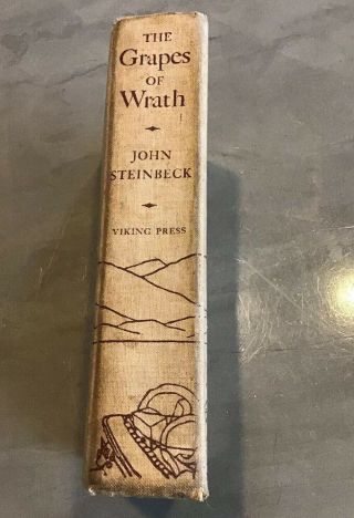 The Grapes Of Wrath John Steinbeck First Edition Print 1939 Antique Book Vintage