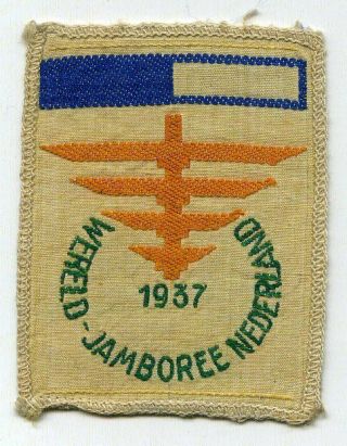 1937 Jamboree Patch,  Boy Scouts,  Dark Blue Halfbar Camp Vii,  Rare