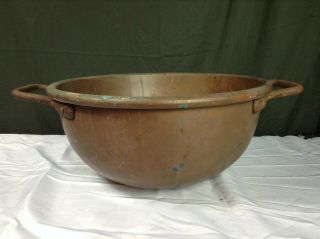 Huge Heavy Copper Cauldron 18 X 9.  5 " 22.  5lbs Candy Apple Butter Bowl Pot Kettle