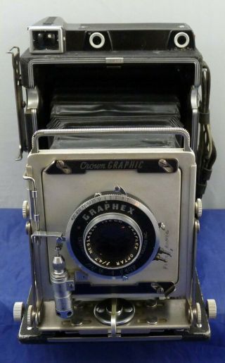 Vintage Graflex Crown Graphic Press Film Camera With Flash,  Film Holders,  Other