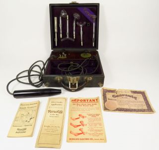 1920 Antique Renulife Violet Ray Generator Model M Health Treatment Case