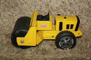 Vintage Tonka Road Roller Toy Diecast 1970s Yellow Metal