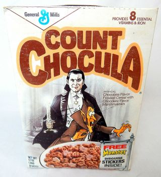 Count Chocula Cereal Box 1987 Star Of David Bela Lugosi Box Prize Sticker