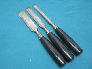 Stanley 3 Pc Long Handle Wood Chisel Set 1  3/4  And 1/2