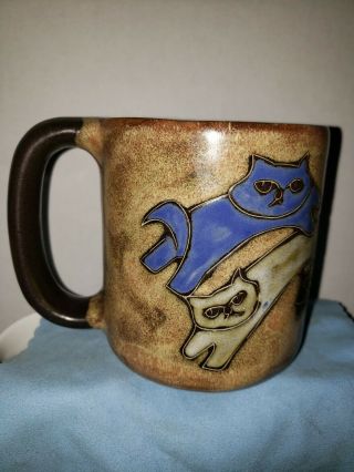 Mara Mexico Stoneware Hand Crafted High - Fired Cat Mug Handmade Round Bottom