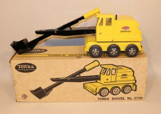 Vintage Tonka Usa Yellow Pressed Steel Toy Shovel No.  2720