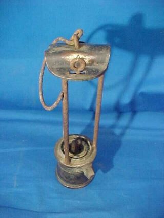 Late 19thc Davy Style Coal Miners Brass Safety Lamp American Lamp,  Mining Co