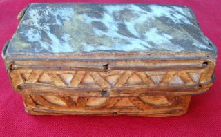 Rare Miniature Spanish Colonial Folk Art Rawhide Chest Late 1700s Early 1800s
