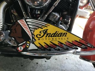 Rare Vintage Porcelain 1940s Indian Motorcycles Dealer Sign Chief Scout Harley