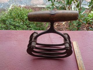 Early Antique Primitive Food Chopper Old Kitchen Tool Rare 4 Blade Chopper