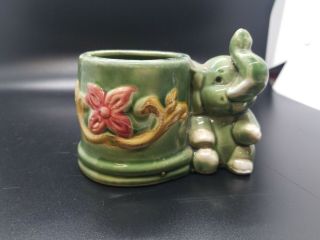 Green Elephant Lucky Bamboo Small Animal Vase Plant Pot Planter Ceramic