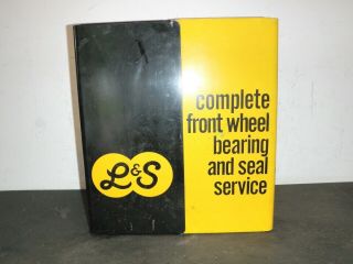 Vintage L & S Metal Wheel Bearing Seal Wall Shelf Cabinet Store Display Auto Oem