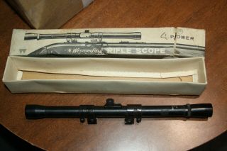 Vintage 4 Power Rifle Scope Western Field Scope 4x20,  60 - 1201,  Japan Elt