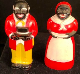 Vintage Mammy Uncle Mose Salt & Pepper Shakers F&f Mold & Die