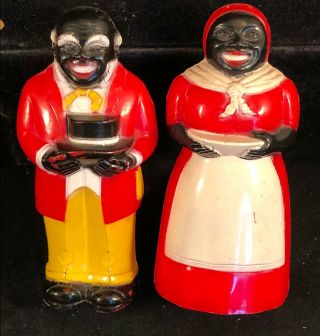 Vintage Mammy Uncle Mose Salt & Pepper Shakers F&F Mold & Die 2