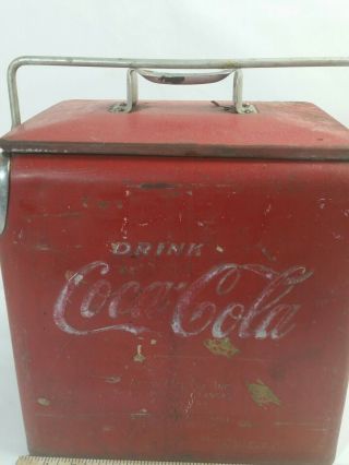 VINTAGE 1950 ' S DRINK COCA COLA BOTTLES COKE METAL COOLER ACTON MFG ARK CITY KAN 2