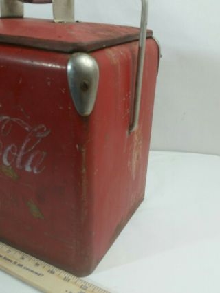 VINTAGE 1950 ' S DRINK COCA COLA BOTTLES COKE METAL COOLER ACTON MFG ARK CITY KAN 3
